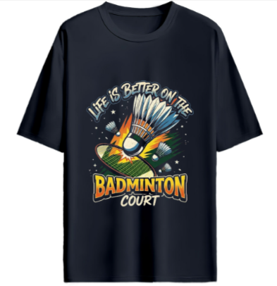 Unisex Oversized Life is Better on the Badminton Court Badminton Tshirt