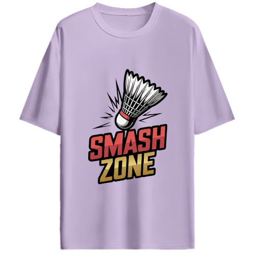 Unisex Oversized Smash Zone Badminton Tshirts